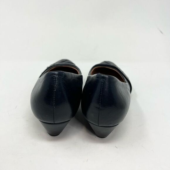 Hotter Petunia Pumps Womens 8.5 Navy Blue Slip-On Wedge Heel Round Toe - Picture 2 of 10